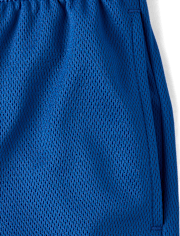 Boys Quick Dry Contrast Hem Mesh Active Shorts