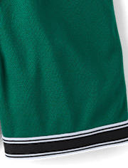 Short de sport en maille à séchage rapide et ourlet contrasté pour garçon