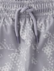 Kids Quick Dry Print Mesh Active Shorts