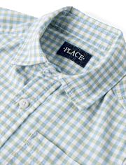 Boys Gingham Poplin Button Up Shirt