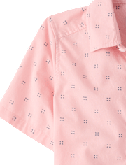 Boys Print Poplin Button Up Shirt