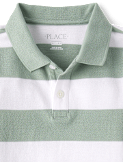 Boys Striped Soft Pique Polo