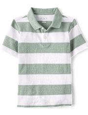 Boys Striped Soft Pique Polo