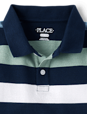 Boys Striped Soft Pique Polo