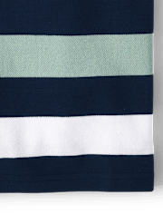 Boys Striped Soft Pique Polo