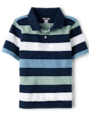 Boys Striped Soft Pique Polo