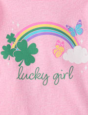 Baby And Toddler Girls St. Patrick's Day Lucky Girl Graphic Tee