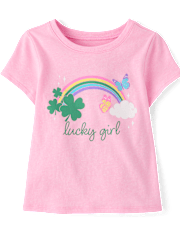 Baby And Toddler Girls St. Patrick's Day Lucky Girl Graphic Tee