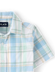 Chemise à carreaux en popeline boutonnée pour garçon