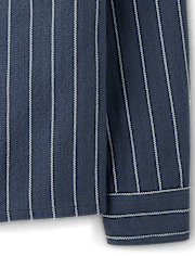 Boys Striped Textured Button Up Shirt