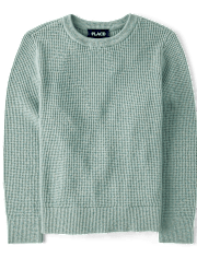 Boys Waffle Knit Sweater