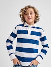 Kids Striped Rugby Polo