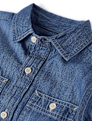 Boys Chambray Button Up Shirt