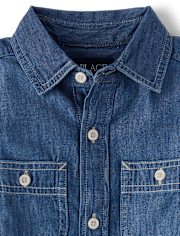Boys Chambray Button Up Shirt