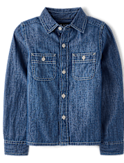 Boys Chambray Button Up Shirt