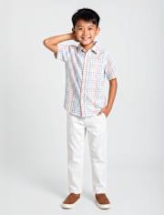 Pantalon chino droit extensible pour garçon