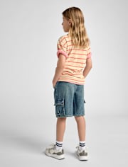 Short cargo en jean pour garçon