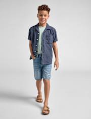 Boys Ripped Jean Shorts