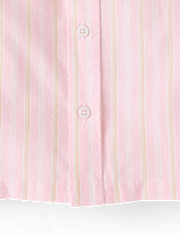 Boys Striped Oxford Button Up Shirt