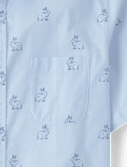 Chemise à boutons en popeline à motif lapin Papa et Moi pour homme