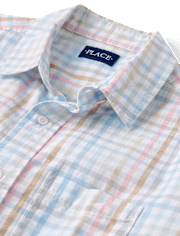 Mens Dad And Me Gingham Poplin Button Up Shirt