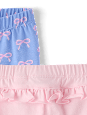 Baby Girls Bow Ruffle Leggings 2-Pack