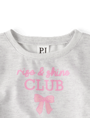 Girls Rise And Shine Club Gingham Pajamas