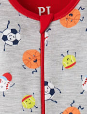 Baby And Toddler Boys Sports Snug Fit Cotton Footed One Piece Pajamas