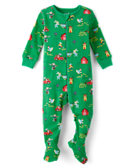Baby And Toddler Farm Animal Snug Fit Cotton Footed One Piece Pajamas