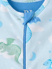 Baby And Toddler Boys Dragon Snug Fit Cotton Footed One Piece Pajamas