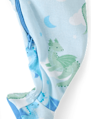 Baby And Toddler Boys Dragon Snug Fit Cotton Footed One Piece Pajamas