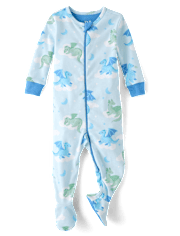 Baby And Toddler Boys Dragon Snug Fit Cotton Footed One Piece Pajamas