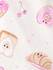Girls Breakfast Hearts Snug Fit Cotton Pajamas
