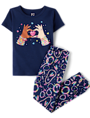 Girls Friendship Bracelets Snug Fit Cotton Pajamas