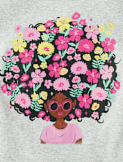 Girls Flower Hair Snug Fit Cotton Pajamas