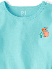 Girls Capybara Snug Fit Cotton Pajamas