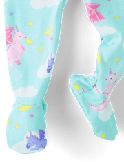 Pyjama une pièce en coton à motif dragon pour bébés et petites filles