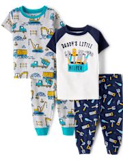 Baby And Toddler Boys Daddy's Little Helper Snug Fit Cotton Pajamas Pack 2-Pack
