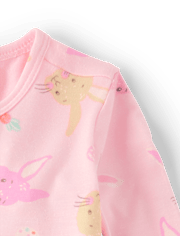 Pyjama une pièce assorti pour bébés et petites filles, motif Pâques - Ultra doux