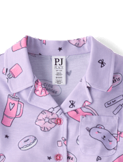 Girls Sleepover Button Front Pajamas