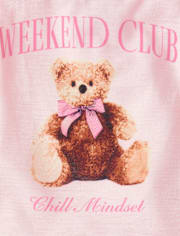 Baby And Toddler Girls Teddy Bear Bow Pajamas