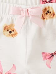 Baby And Toddler Girls Teddy Bear Bow Pajamas