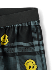 Boys Cool Emoji Plaid Pajamas