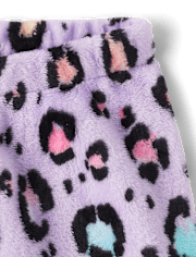 Girls Leopard Pajama Shorts - Cozy Fleece