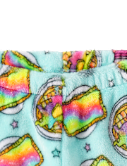 Girls Rainbow Breakfast Pajama Shorts - Cozy Fleece
