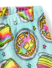 Girls Rainbow Breakfast Pajama Shorts - Cozy Fleece