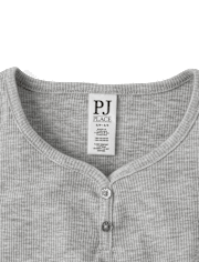 Débardeur de pyjama Henley côtelé chiné pour filles