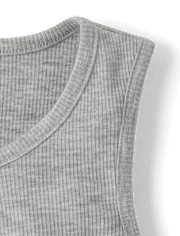 Débardeur de pyjama Henley côtelé chiné pour filles