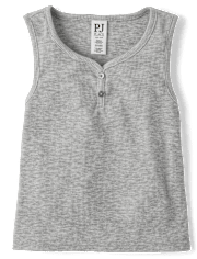 Débardeur de pyjama Henley côtelé chiné pour filles