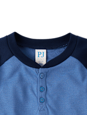 Boys Colorblock Henley Pajama Top